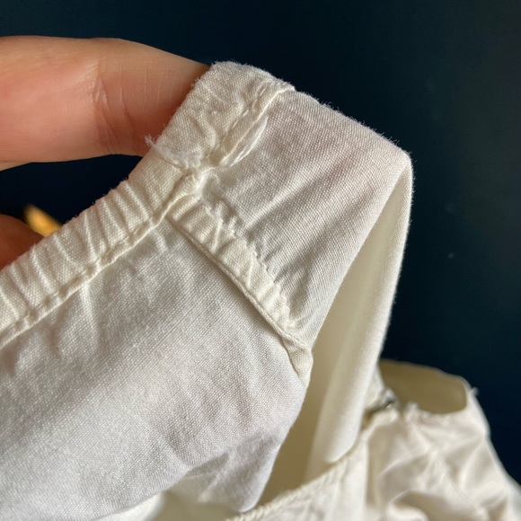 Vintage Baby Infant Smocked Bubble Short Romper White Gathered Antique Bodysuit - Picture 7 of 7